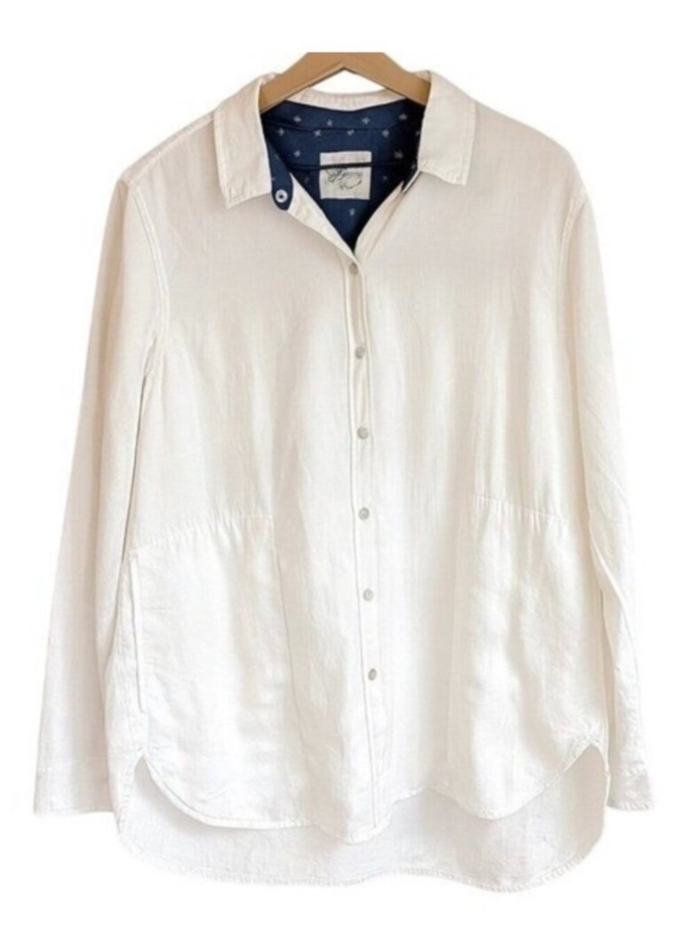 Bundle 2/$30! Soft White Lightweight Shacket with Subtle Plaid Western Casual L
